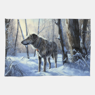 Irish Wolfhound  Let It Snow Christmas Kitchen Towel