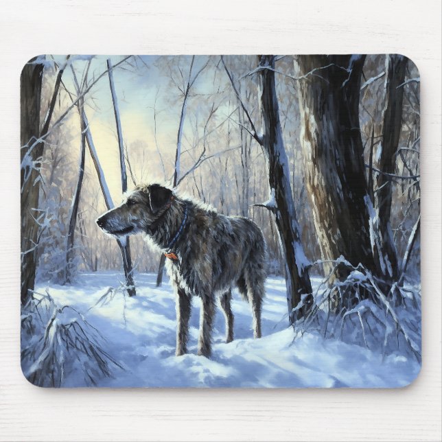 Irish Wolfhound  Let It Snow Christmas Mouse Pad (Front)