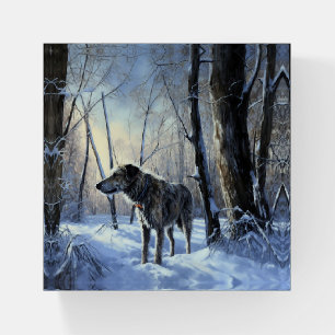 Irish Wolfhound Let It Snow Christmas Paperweight