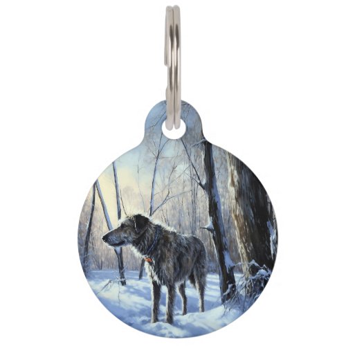 Irish Wolfhound  Let It Snow Christmas Pet ID Tag
