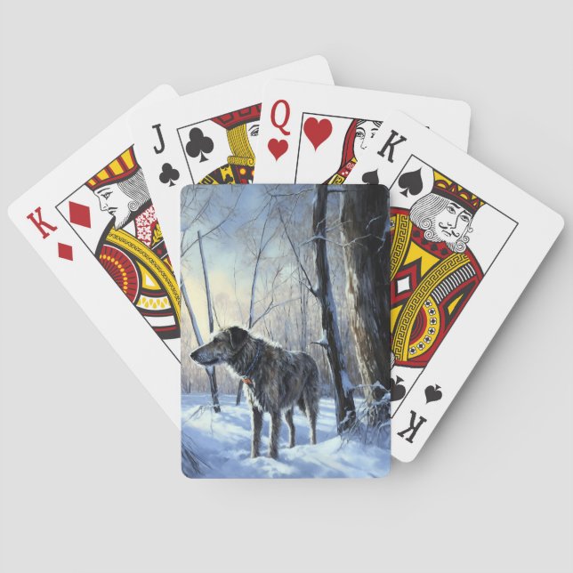 Irish Wolfhound  Let It Snow Christmas Poker Cards (Back)