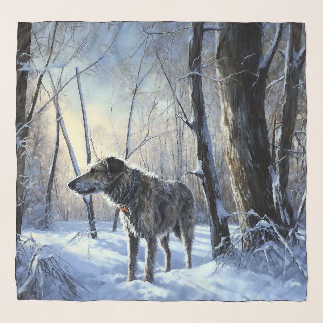 Irish Wolfhound  Let It Snow Christmas Scarf (Front)
