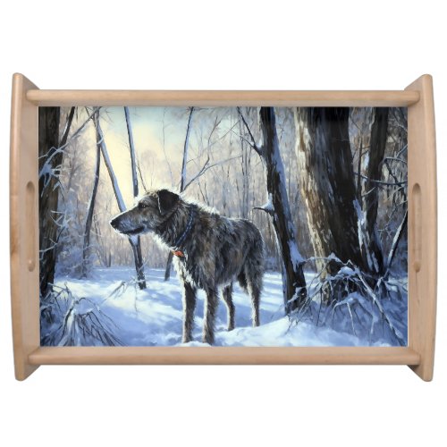 Irish Wolfhound  Let It Snow Christmas Serving Tray