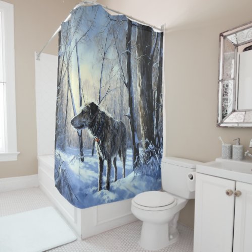 Irish Wolfhound  Let It Snow Christmas Shower Curtain