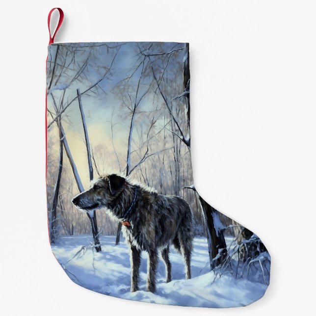 Irish Wolfhound  Let It Snow Christmas Small Christmas Stocking (Front)