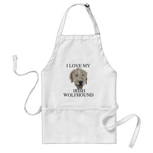 Irish Wolfhound Love Adult Apron