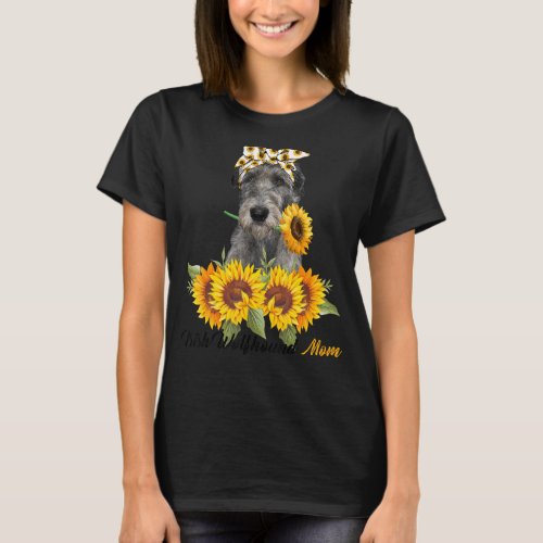 Irish Wolfhound Mom Sunflower Summer Dog Mom Mama  T_Shirt