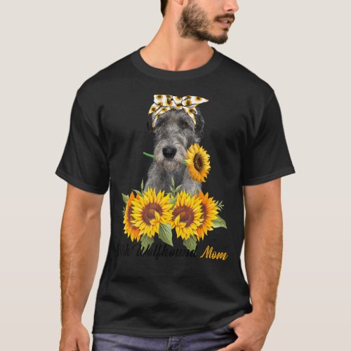 Irish Wolfhound Mom Sunflower Summer Dog Mom Mama  T_Shirt