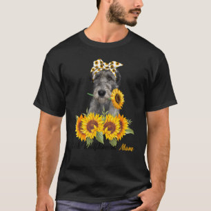 Irish Wolfhound Mom Sunflower Summer Dog Mom Mama  T-Shirt