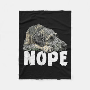 Irish Wolfhound Nope Funny Lazy Pet Dog Cute Fleece Blanket