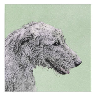 Irish Wolfhound Painting - Cute Original Dog Art