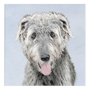 Irish Wolfhound Painting - Cute Original Dog Art
