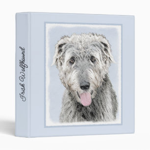Irish Wolfhound Painting - Cute Original Dog Art 3 Ring Binder