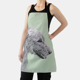 Irish Wolfhound Painting - Cute Original Dog Art Apron