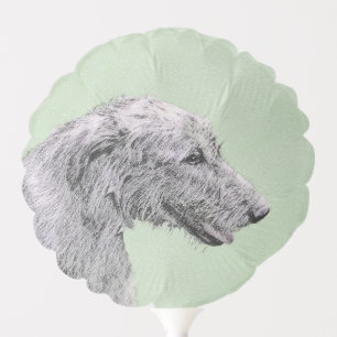 Irish Wolfhound Painting - Cute Original Dog Art Balloon