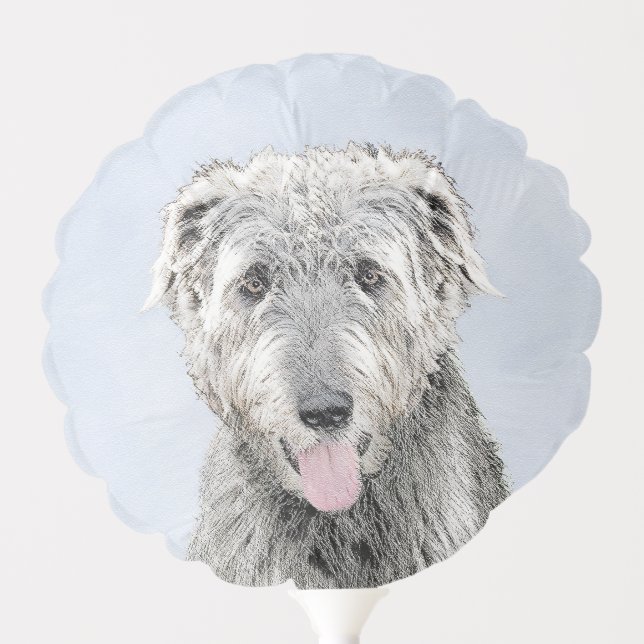 Irish Wolfhound Painting - Cute Original Dog Art Balloon (Front)