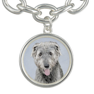 Irish Wolfhound Painting - Cute Original Dog Art Bracelet