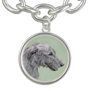 Irish Wolfhound Painting - Cute Original Dog Art Bracelet