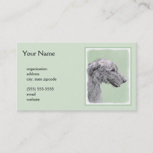 Irish Wolfhound Painting - Cute Original Dog Art Business Card