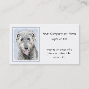 Irish Wolfhound Painting - Cute Original Dog Art Business Card