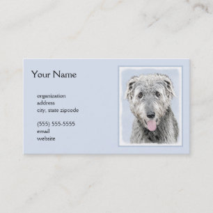 Irish Wolfhound Painting - Cute Original Dog Art Business Card