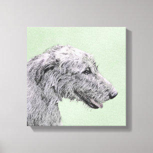 Irish Wolfhound Painting - Cute Original Dog Art Canvas Print