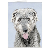 Irish Wolfhound Dog A6 Christmas Card Design XIRWLFHND-2 by paws2print 