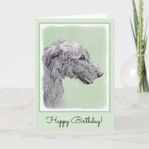 Irish Wolfhound Painting _ Cute Original Dog Art Card