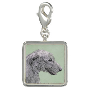 Irish Wolfhound Painting - Cute Original Dog Art Charm