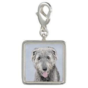Irish Wolfhound Painting - Cute Original Dog Art Charm