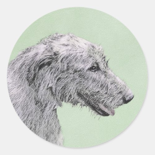 Irish Wolfhound Painting _ Cute Original Dog Art Classic Round Sticker
