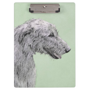 Irish Wolfhound Painting - Cute Original Dog Art Clipboard