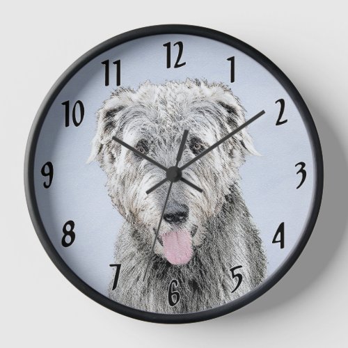 Irish Wolfhound Painting _ Cute Original Dog Art Clock