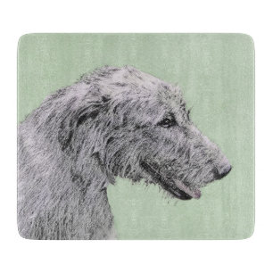 Irish Wolfhound Painting - Cute Original Dog Art Cutting Board