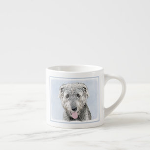 Irish Wolfhound Painting - Cute Original Dog Art Espresso Cup