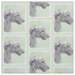 Irish Wolfhound Painting - Cute Original Dog Art Fabric