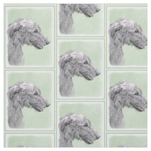 Irish Wolfhound Painting - Cute Original Dog Art Fabric