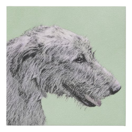 Irish Wolfhound Painting _ Cute Original Dog Art Faux Canvas Print