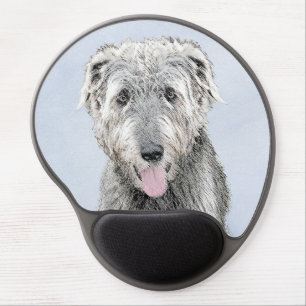 Irish Wolfhound Painting - Cute Original Dog Art Gel Mouse Pad