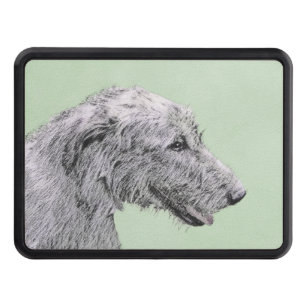 Irish Wolfhound Painting - Cute Original Dog Art Hitch Cover