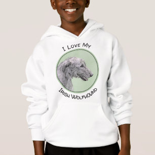 Irish Wolfhound Painting - Cute Original Dog Art Hoodie