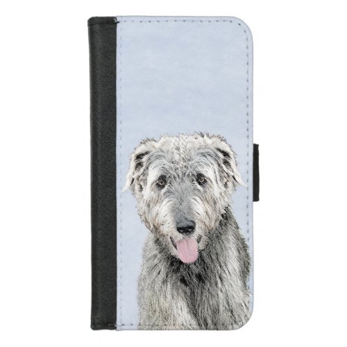 Irish Wolfhound Painting _ Cute Original Dog Art iPhone 87 Wallet Case