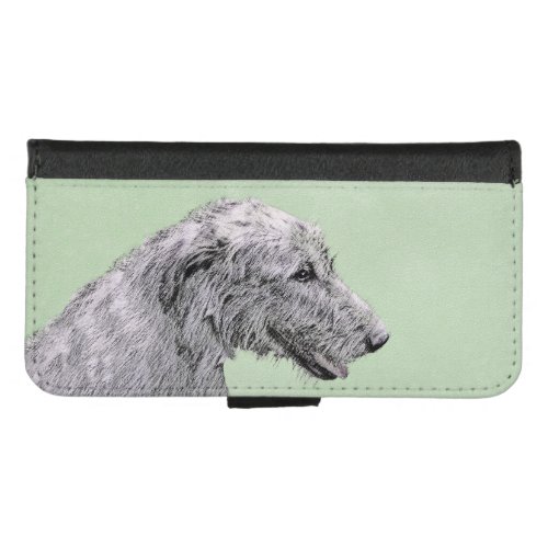 Irish Wolfhound Painting _ Cute Original Dog Art iPhone 87 Wallet Case