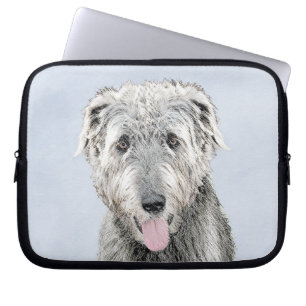 Irish Wolfhound Painting - Cute Original Dog Art Laptop Sleeve