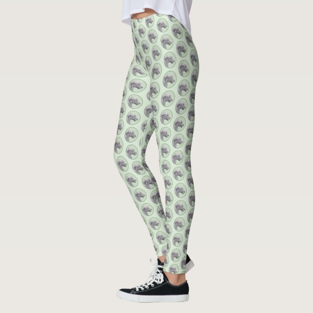 Irish Wolfhound Painting - Cute Original Dog Art Leggings (Left)