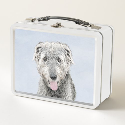 Irish Wolfhound Painting _ Cute Original Dog Art Metal Lunch Box
