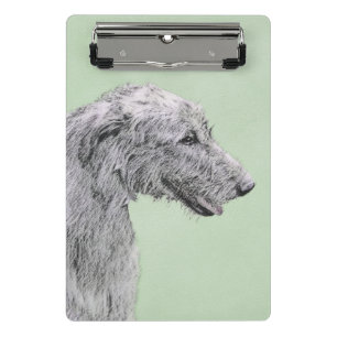 Irish Wolfhound Painting - Cute Original Dog Art Mini Clipboard