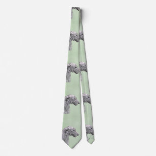 Irish Wolfhound Painting - Cute Original Dog Art Neck Tie