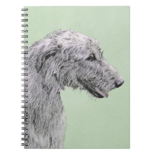 Irish Wolfhound Painting - Cute Original Dog Art Notebook