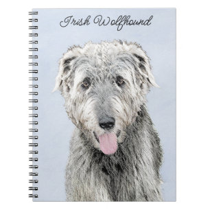Irish Wolfhound Painting - Cute Original Dog Art Notebook